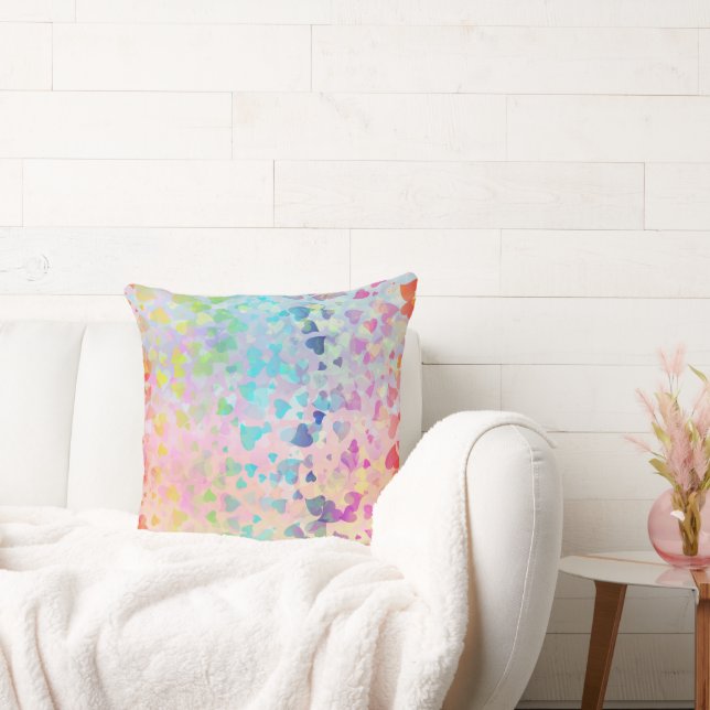Falling Hearts Pink Cushion (Couch)