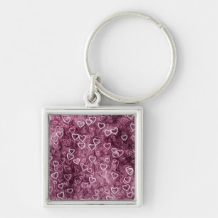 Falling Hearts - Pink Key Ring