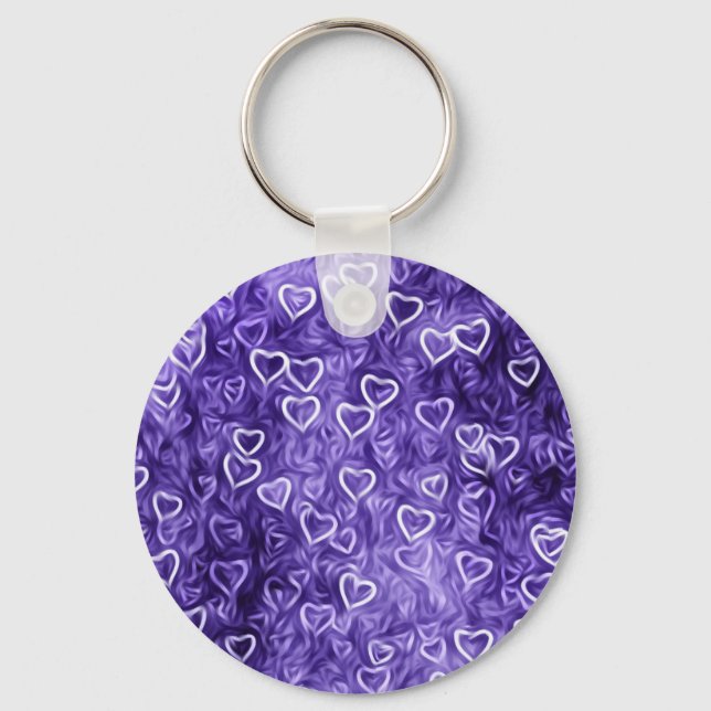 Falling Hearts - Purple Key Ring (Front)