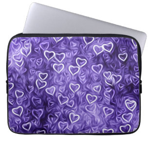 Falling Hearts - Purple Laptop Sleeve