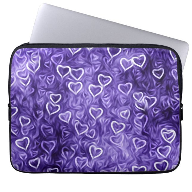 Falling Hearts - Purple Laptop Sleeve (Front)