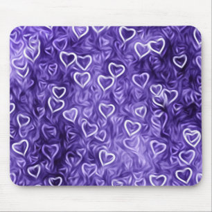 Falling Hearts - Purple Mouse Pad