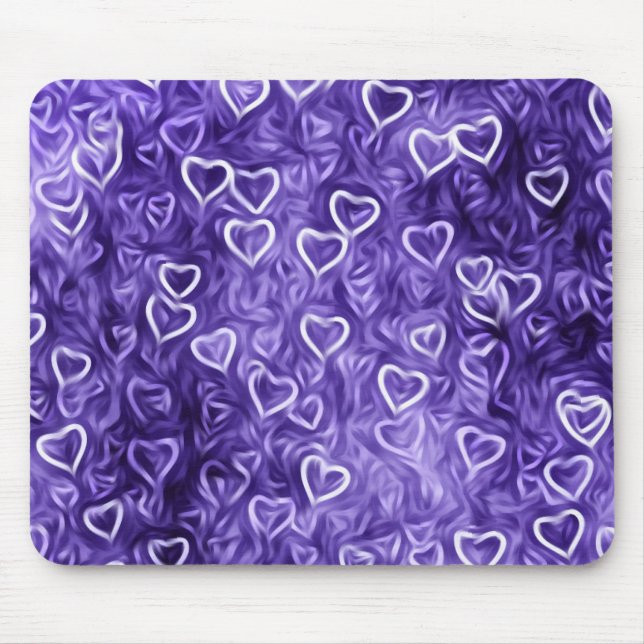 Falling Hearts - Purple Mouse Pad (Front)