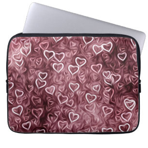 Falling Hearts - Red Laptop Sleeve