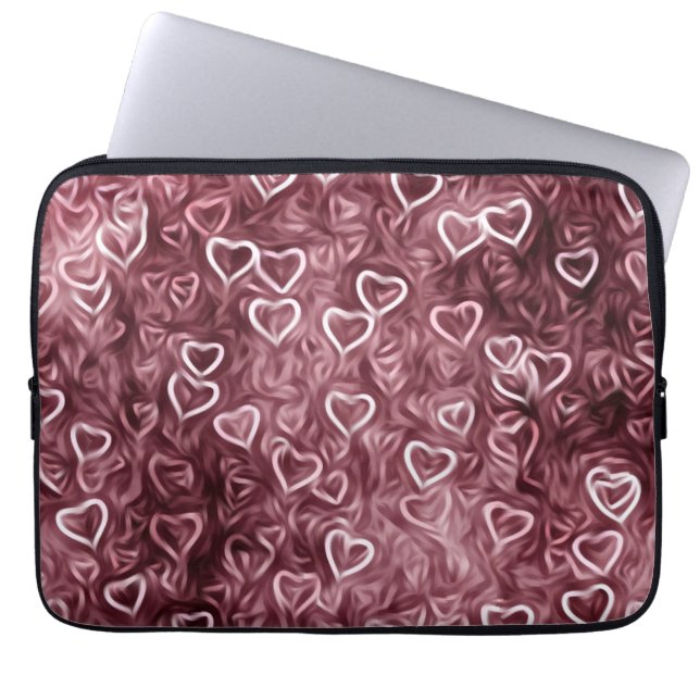 Falling Hearts - Red Laptop Sleeve (Front)