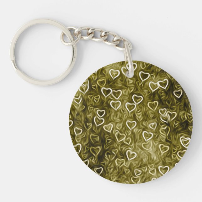 Falling Hearts - Yellow Key Ring (Front)