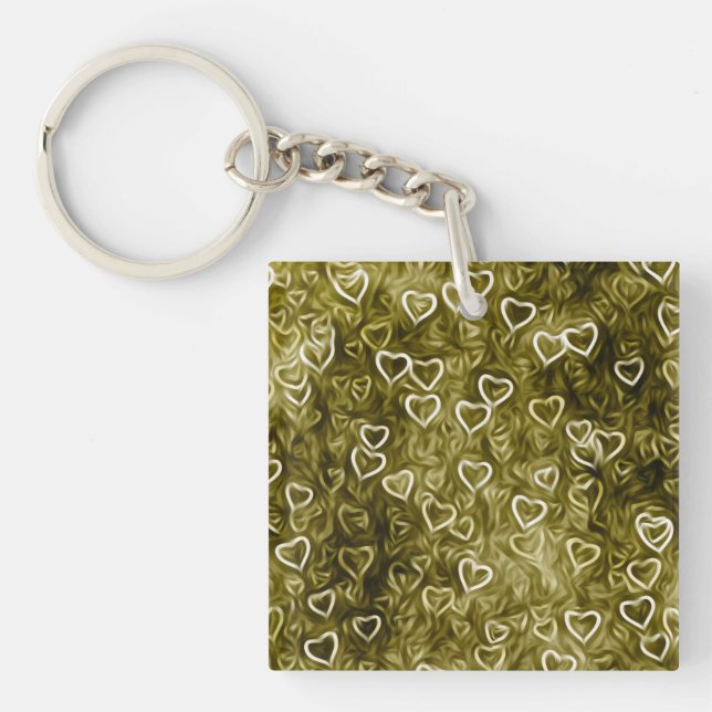 Falling Hearts - Yellow Key Ring (Front)
