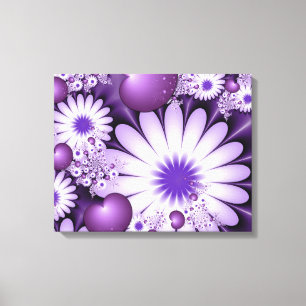 Falling in Love Abstract Flowers & Hearts Fractal Canvas Print