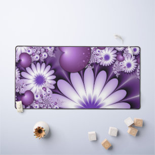 Falling in Love Abstract Flowers & Hearts Fractal Desk Mat