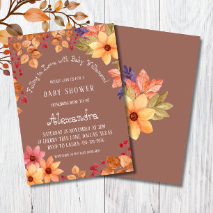 Falling in Love Autumn Baby Shower Invitation