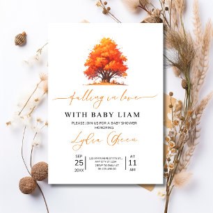 Falling in Love Baby Shower, Autumn Baby Shower  Invitation