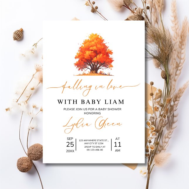 Falling in Love Baby Shower, Autumn Baby Shower  Invitation (Creator Uploaded)