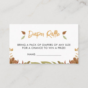 Falling in Love Baby Shower Diaper Raffle Business Card