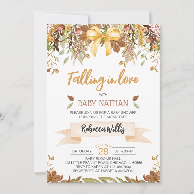 Falling in Love Baby Shower Invitation (Front)