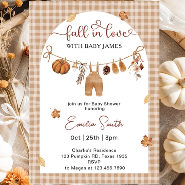Falling In Love Boy Clothes  Baby Shower Invitation (Creator Uploaded)