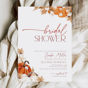 Falling in Love Bridal Shower Autumn Pumpkin Invitation
