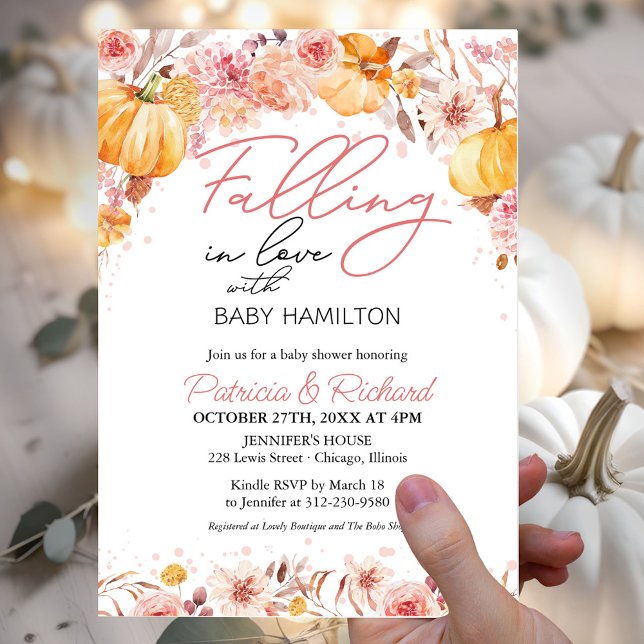 Falling in Love Budget Fall Baby Shower Invitation (Creator Uploaded)