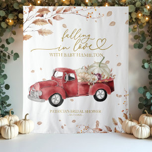 Falling In Love Fall Truck Baby Shower Backdrop Tapestry