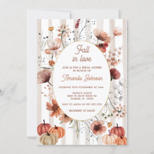 Falling In Love Fall Wildflower Bridal Shower Invitation