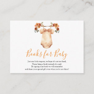 Falling In Love Floral Baby Shower Books For Baby Enclosure Card