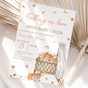 Falling in Love Pumpkin Baby Shower Invitation