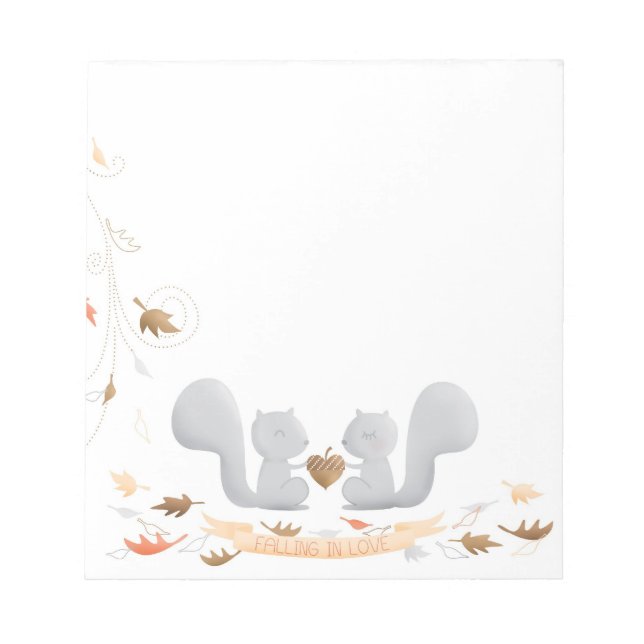 Falling in Love Squirrel notepad (Front)