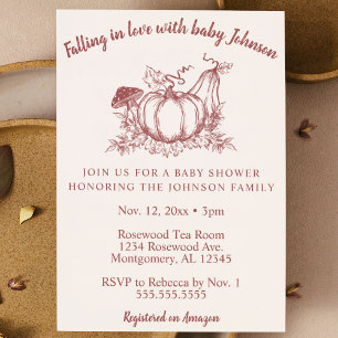 Falling in love with baby Fall Autumn Baby Shower Invitation