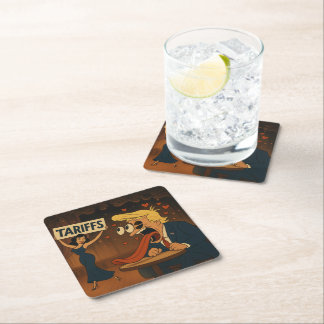 Falling in love with Tariffs Square Paper Coaster