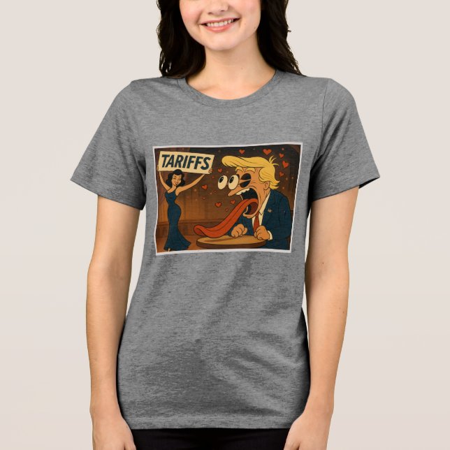 Falling in love with Tariffs Tri-Blend Shirt (Front)