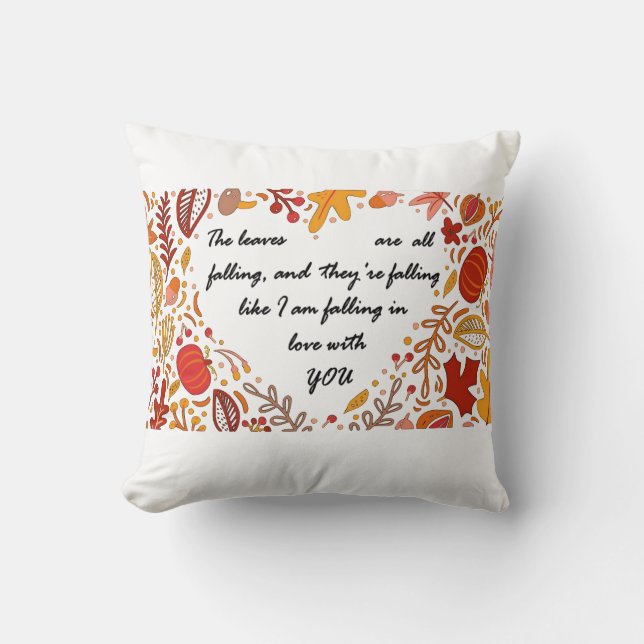 "Falling in love with You" Autumn Theme  Cushion (Front)