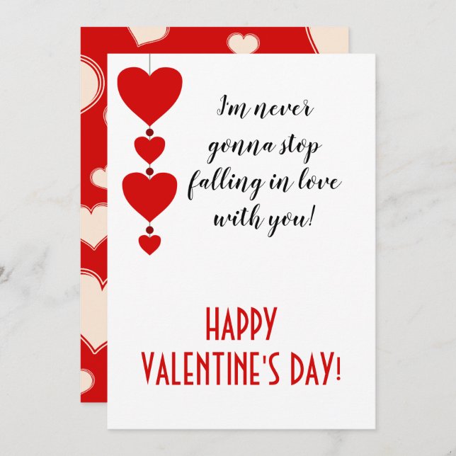 Falling in love with you, Valentine Holiday Card (Front/Back)