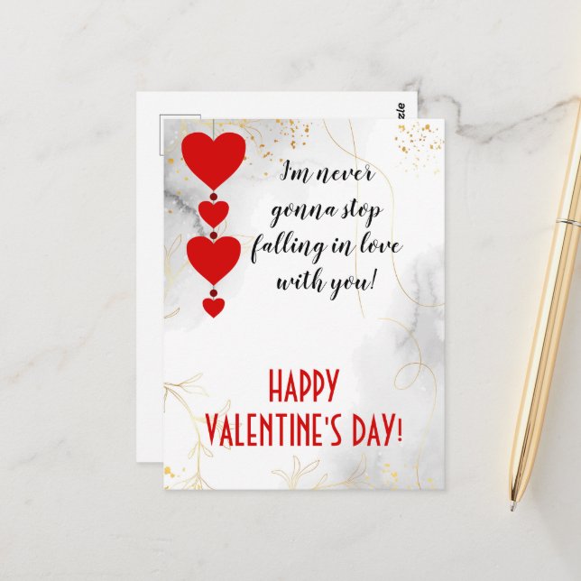  Falling in love with you, Valentine Holiday Postcard (Front/Back In Situ)