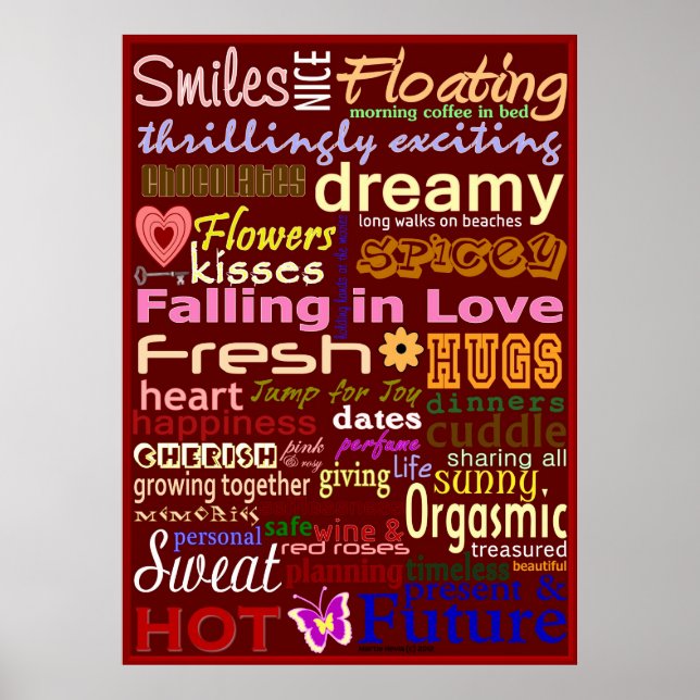 Falling in Love WordArt™ Poster (Front)