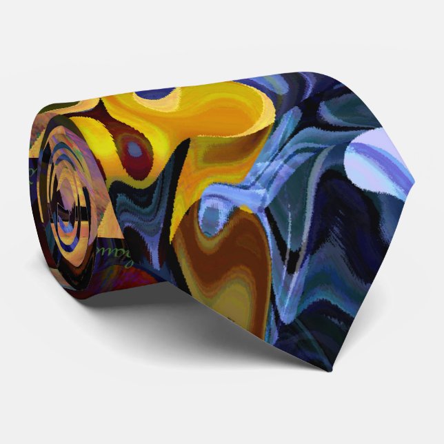 Falling into Wonderland Modern Abstract Art Tie (Rolled)