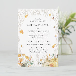 Falling Leaf Autumn Wedding  Invitation