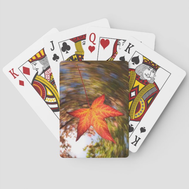 Falling Leaf from a tree in autumn Playing Cards (Back)