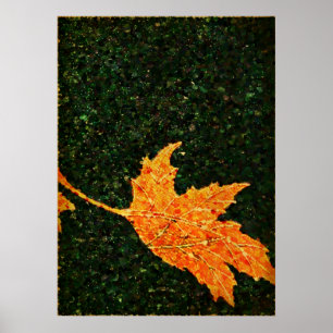 Falling Leaf Oil Painting Poster