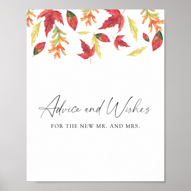 Falling leaves - advice and wishes poster (Front)