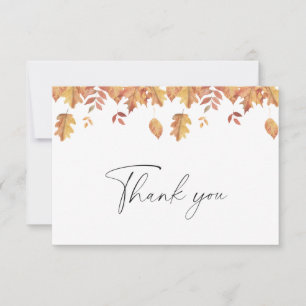 Falling leaves autumn baby shower - Thank You Card