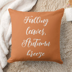 Falling Leaves Autumn Breeze Orange Throw Pillow