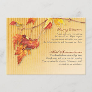 Falling Leaves - Autumn Fall Driving Hotel Info Enclosure Card