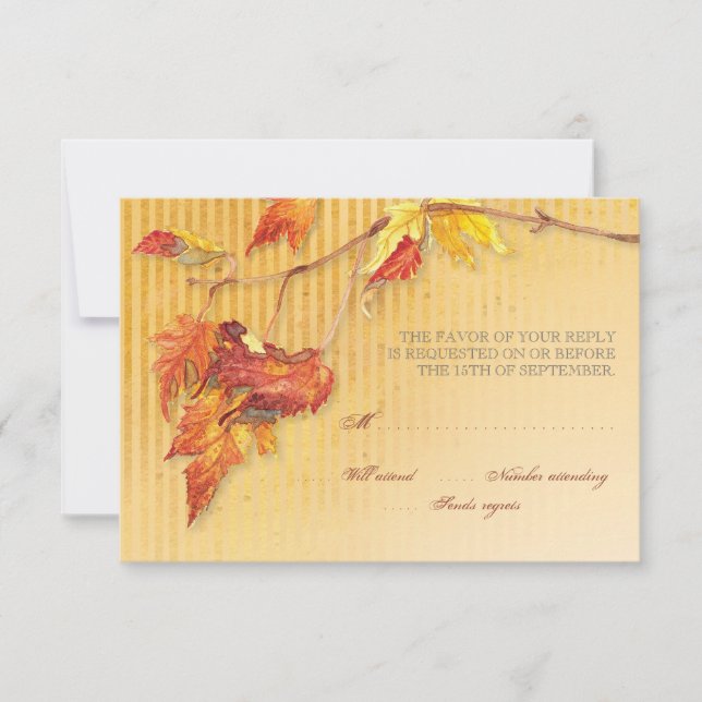 Falling Leaves - Autumn Fall Reception Invitations (Front)