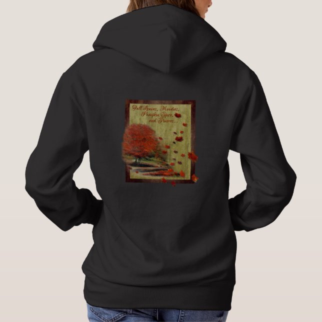 Falling Leaves Autumn Landscape Hoodie (Back)