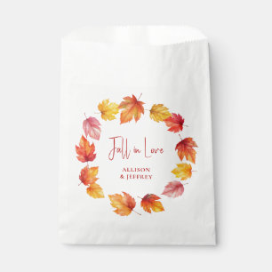 Falling Leaves Autumn Wedding Fall in Love Favour Bag