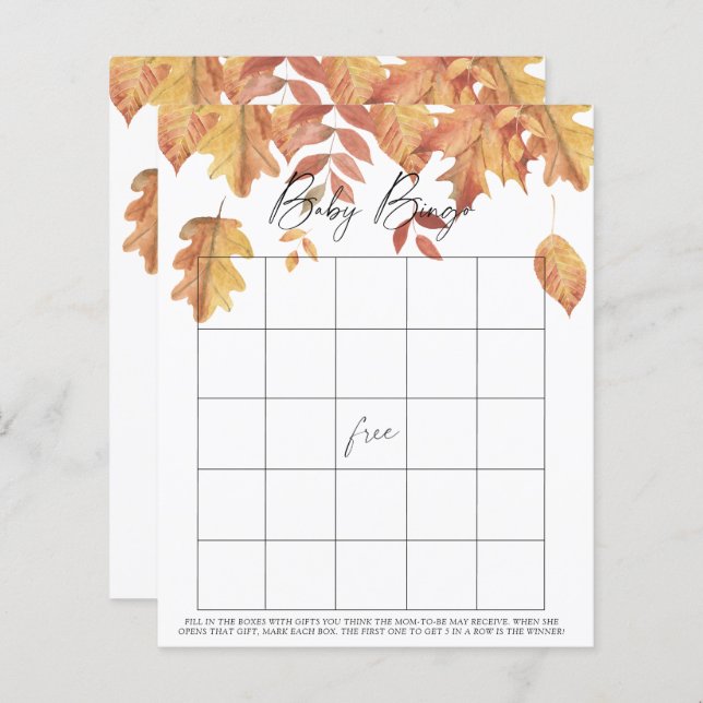 Falling leaves - Baby Bingo game (Front/Back)