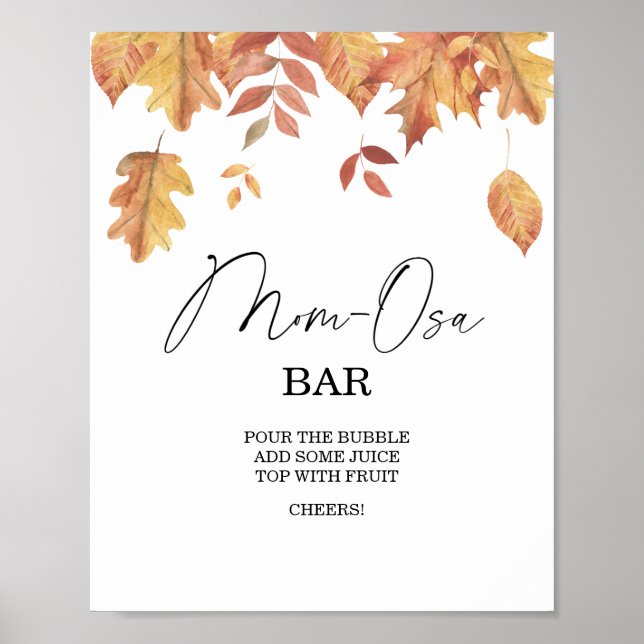 Falling leaves baby shower Momosa bar Poster (Front)