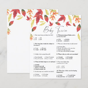 Falling leaves - Baby Trivia Baby Shower Game