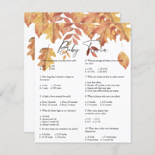 Falling leaves - Baby Trivia   Baby Shower Game
