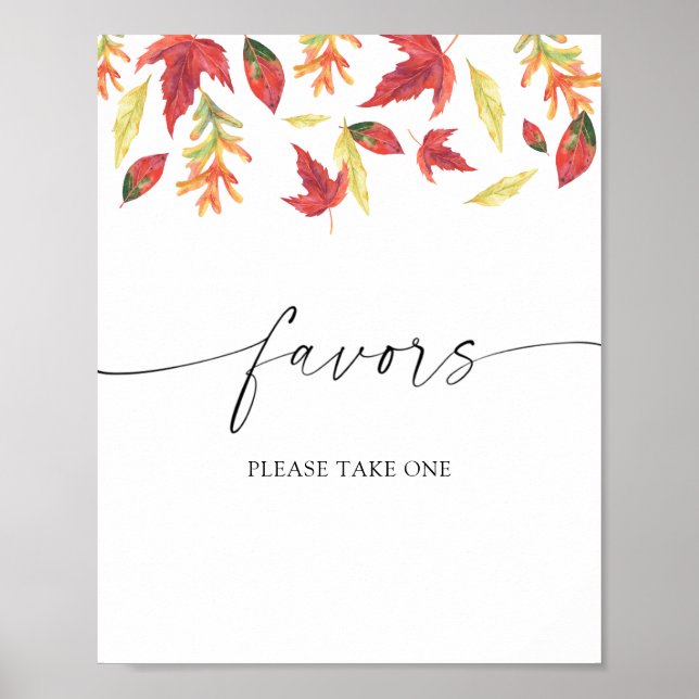 Falling leaves - bridal favours please take one  poster (Front)