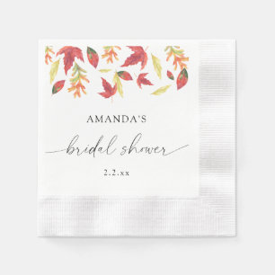 Falling leaves bridal shower napkin